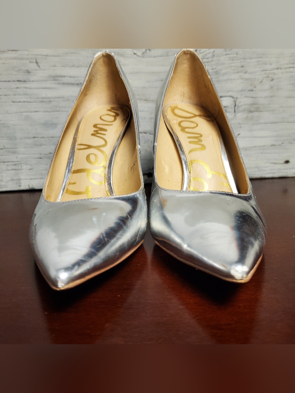 Sam Edelman Hazel Pointed Toe Pumps, Size: 10.5, Silver Metallic - Picture 4 of 11